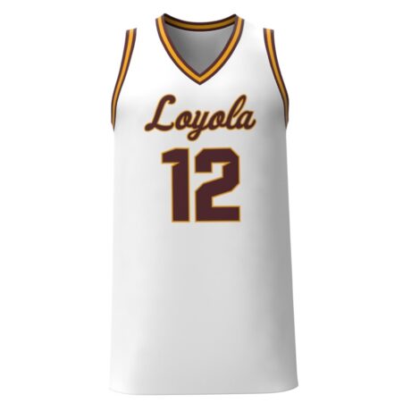 Loyola Ramblers Men's Basketball Pick-A-Player NIL Miniature Sports Jersey (White) Front